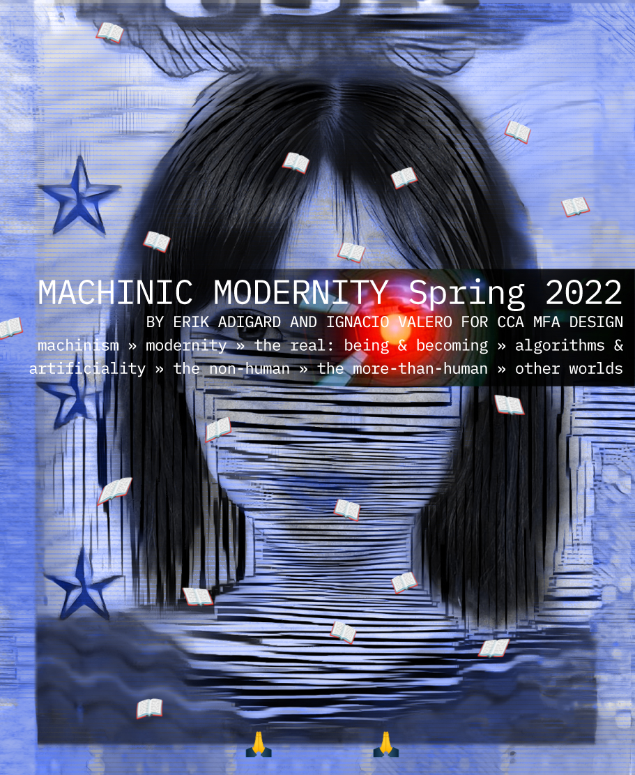 CONCEPT DESIGNS for Machinic Modernity, a class by Erik Adigard and Ignacio Valero for the California College of the Arts MFA design program