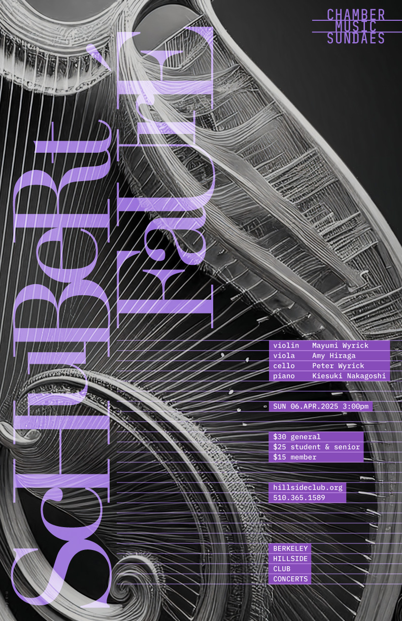 a poster for the Hillside Club Concerts Series by Erik Adigard, Patricia McShane Madxs, M-A-D