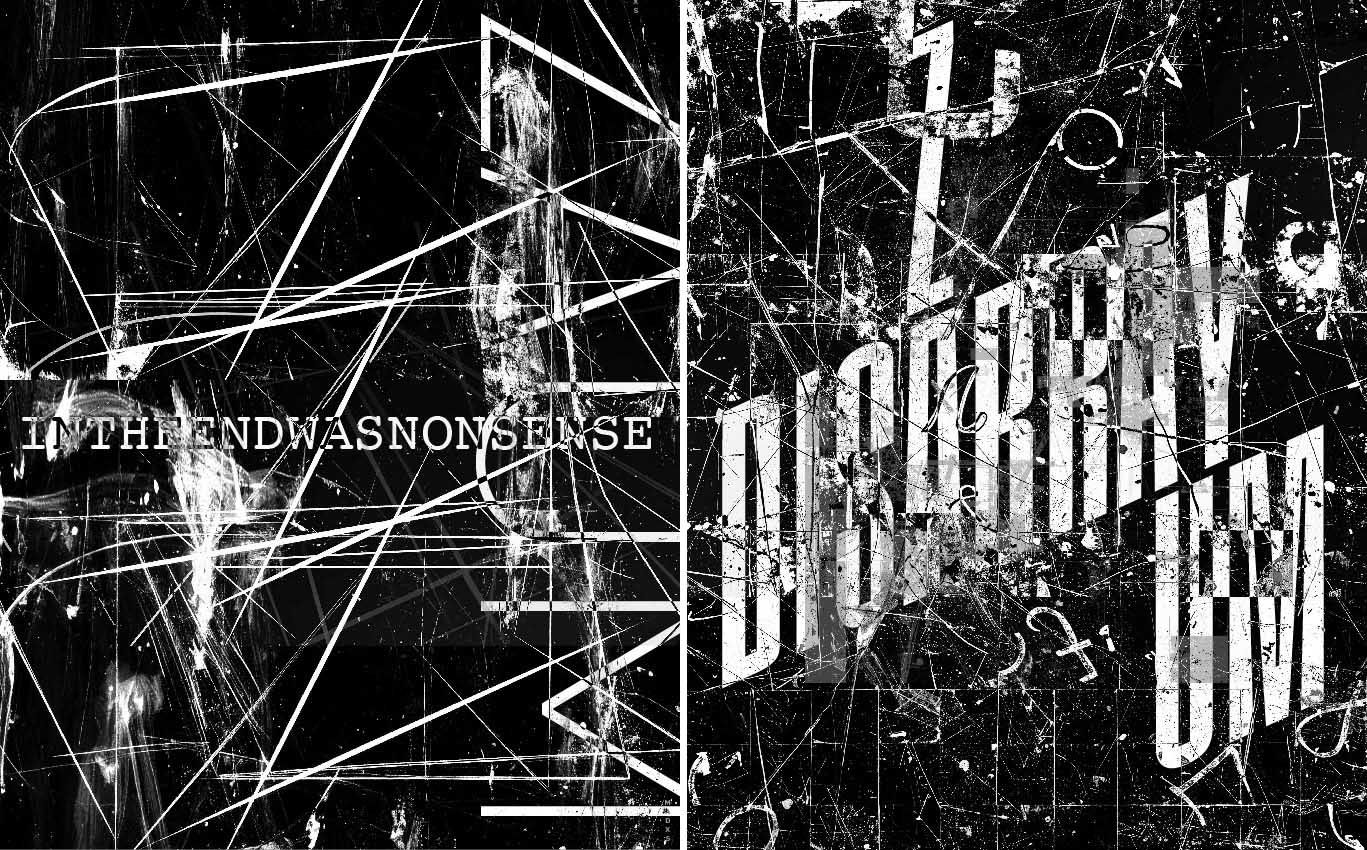 ZAUM posters by Erik Adigard, Madxs, as part of the re-staging by Chris Salter of Khlebnikov's 1922 Zangezi in Weimar and Munich. 